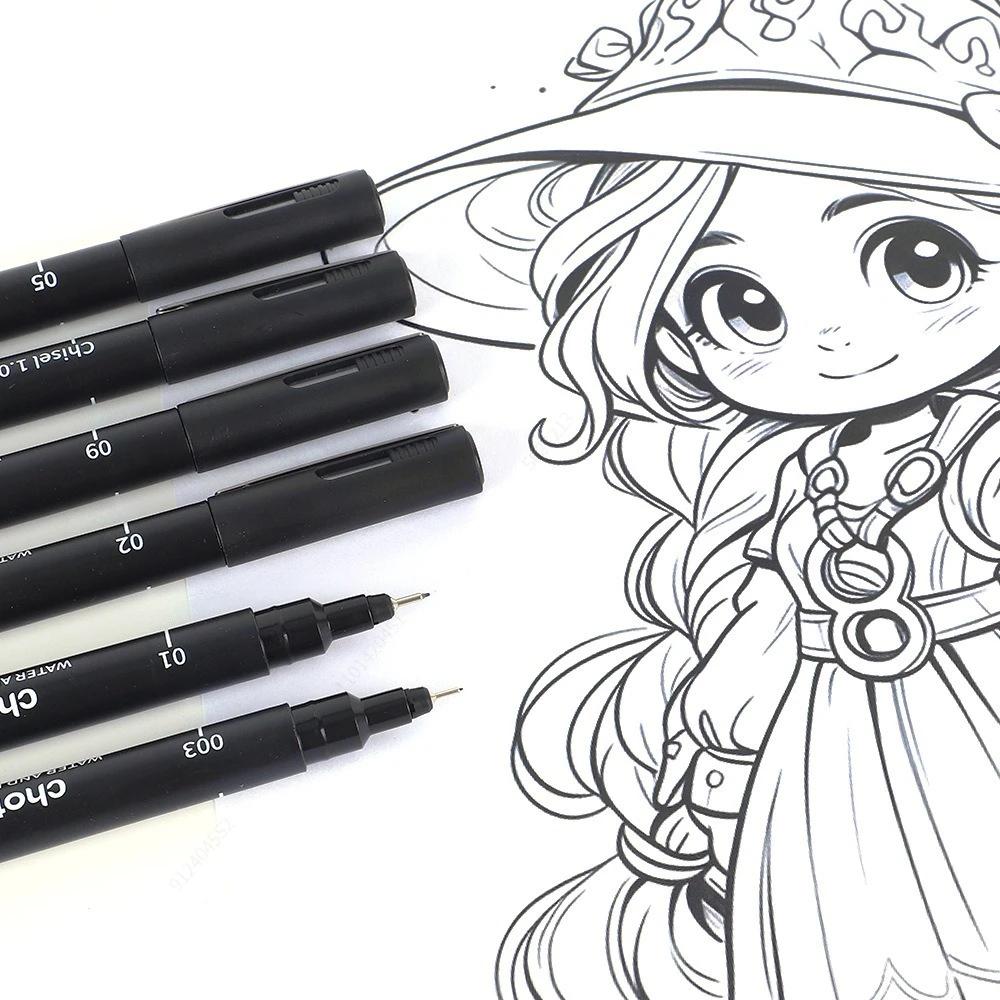 ブラックマイクロペン、15サイズ、防水アーカイブインク、アー - Correction Pen Fine のレビューと価格