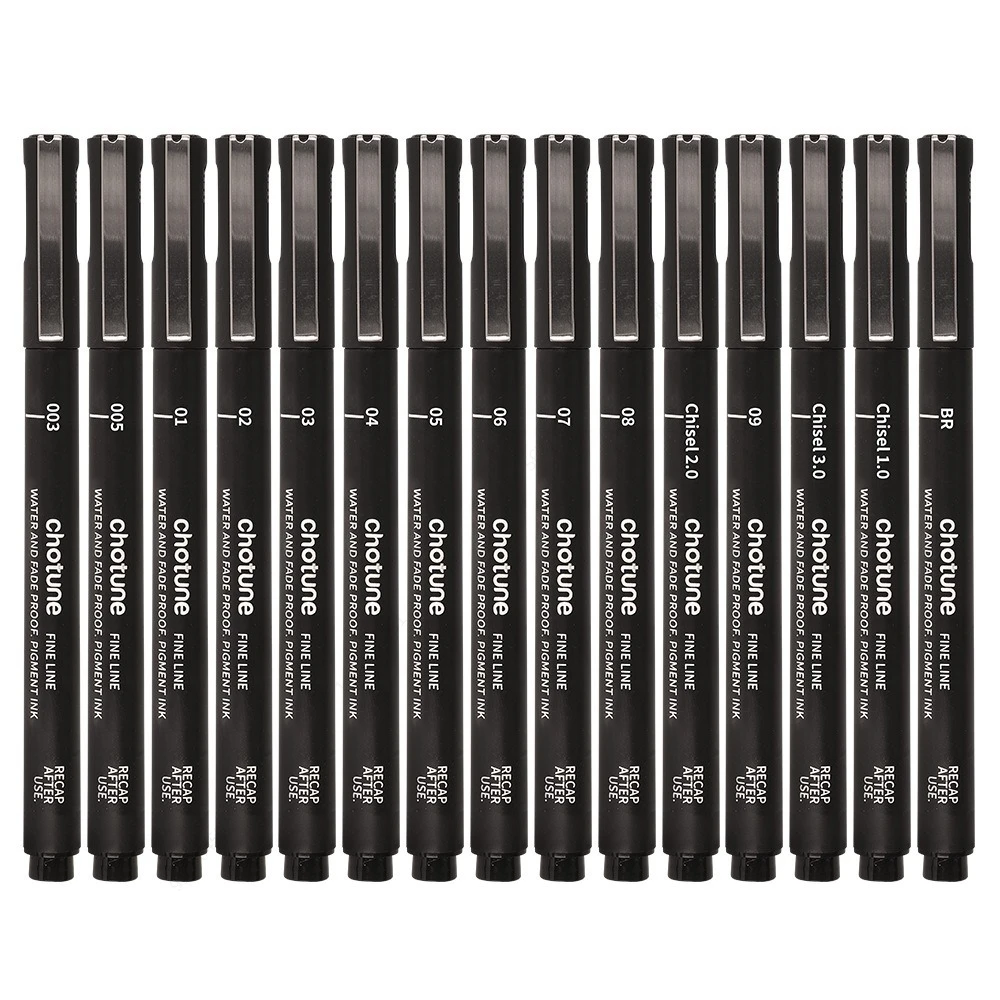 ブラックマイクロペン、15サイズ、防水アーカイブインク、アー - Correction Pen Fine のレビューと価格