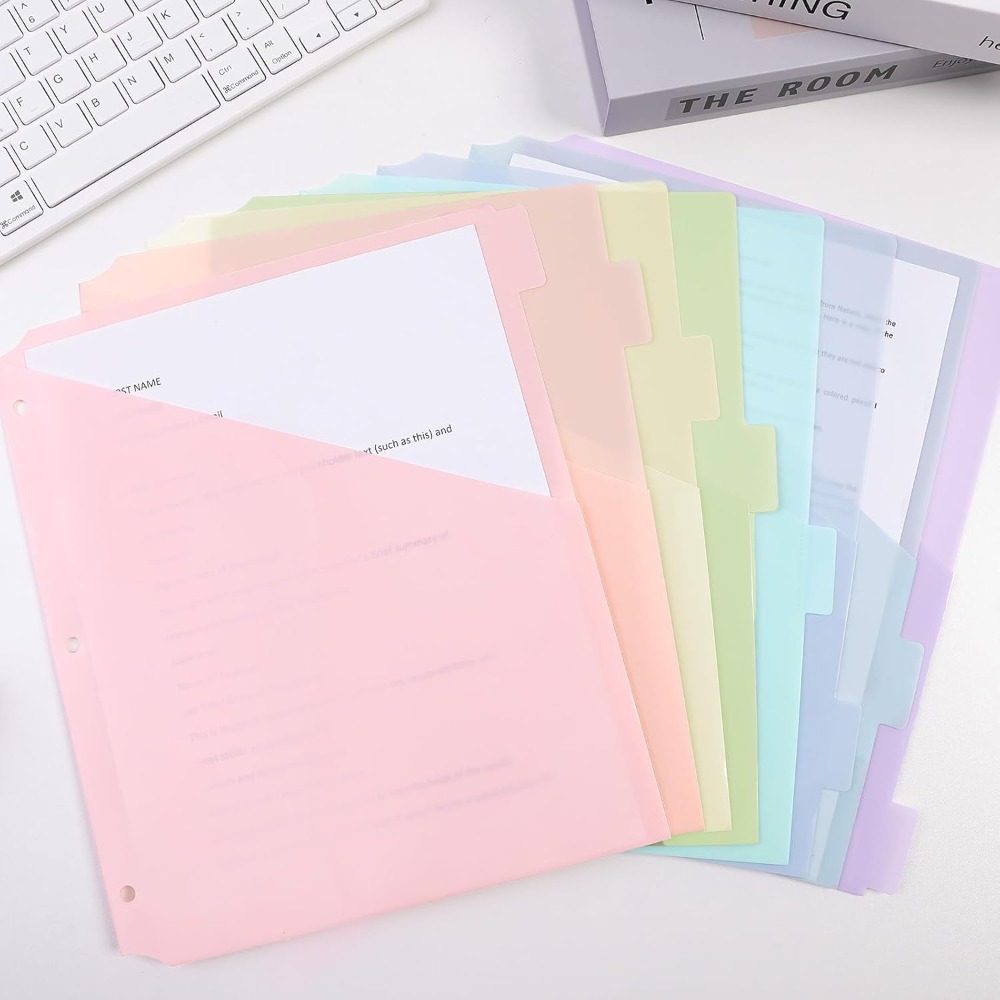 A4パステルバインダーディバイダー8枚、3リングバインダー、 - Tab Divider A4 のレビューと価格