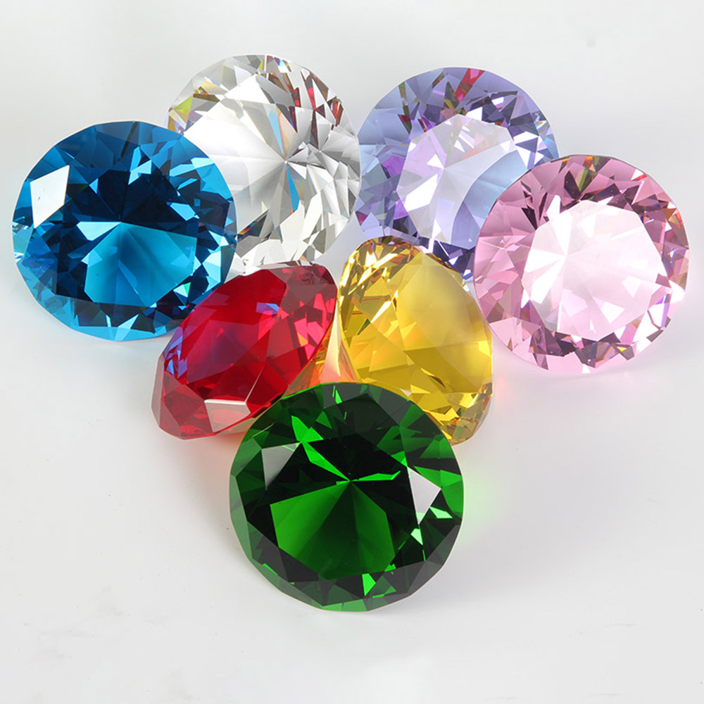 10 色クリスタルダイヤモンド形文鎮装飾カットガラス巨大な宝 - Paper Weight Crystal のレビューと価格